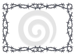 Barbed wire frame vector