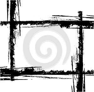 barbed wire frame vector, Black grunge barbed wire frame vector border design with rough texture