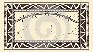Barbed Wire Grunge Frame Vector Illustration, Edgy Design, vector design Generative AI