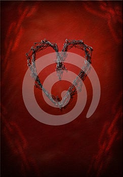 Barbed wire heart