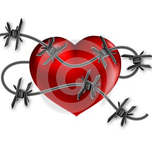 Barbed wire heart