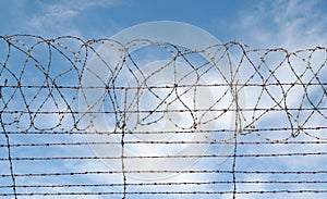 Barbed wire jail or gaol fence