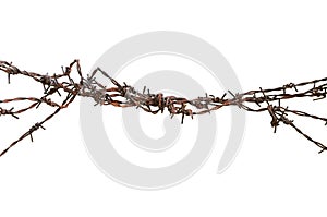 Barbed wire macro closeup, old aged detailed weathered grunge