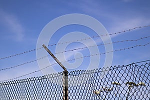 Barbed wire mesh fence