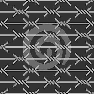 Barbed wire pattern seamless. barbwire background. Barrage vector illustration