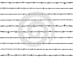 Barbed wire, seamless silhouette