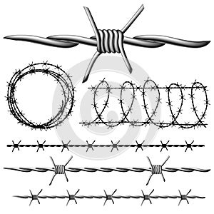 Barbed wire set