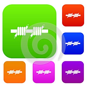 Barbed wire set collection