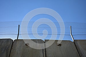 Barbed wire on top of the Separation Wall Bethlehem