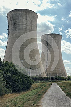 Barbed Wire tower nuclear power station old out of order germany nature tower sky plant rust fence defense view industry