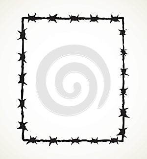 Barbed wire. Vector drawing