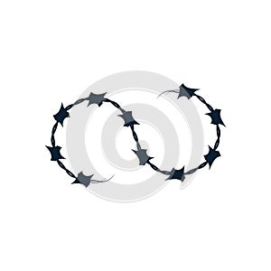 Barbed wire vector illustration isolated on white background