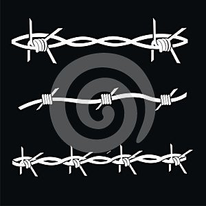 Barbed wire vector silhouette