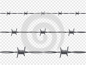 Barbed wire, warning and isolation decor, realistic