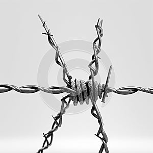 barbed wire white background zoom 1