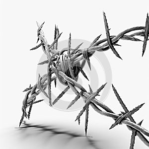 barbed wire white background zoom 1