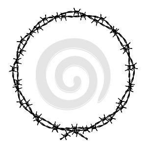 Barbed wire wreath vector illustration