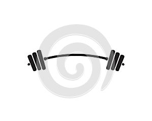Barbel, Dumbbell Gym Icon Logo template photo