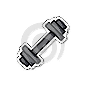 Barbell doodle icon, vector illustration