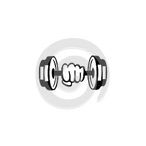 Barbell dumbbell for gym icon, Gym logo