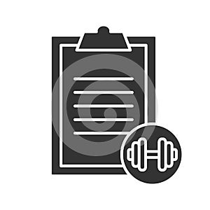 Barbell exercise guide glyph icon