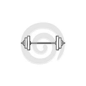 Barbell hand drawn outline doodle icon.