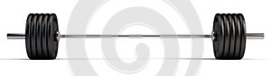 Barbell over white background