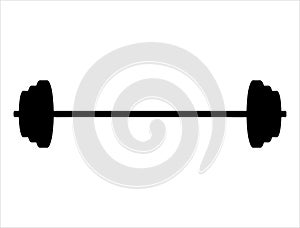 Barbell silhouette vector art white background