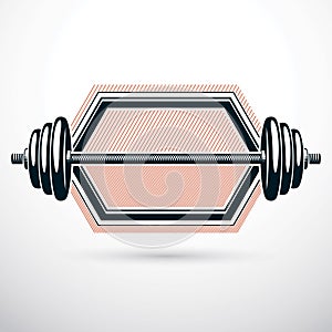 Barbell vector illustration isolated on white. Weight-lifting gym symbol. photo