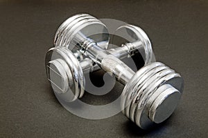 Barbell weights as a fitness tool ready for use