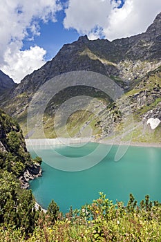 Barbellino dam and artificial lake, Alps Orobie, Bergamo,