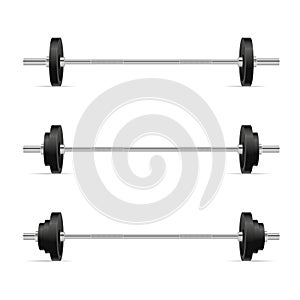 Barbells Set Isolated on White Background. Vector