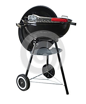 Barbeque bbq grill with cover isolated