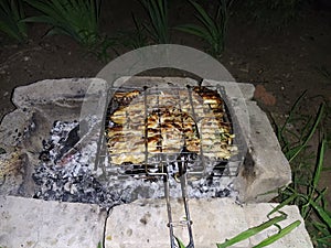 Barbeque Chicken on the grill