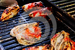 Barbeque chicken on the grill