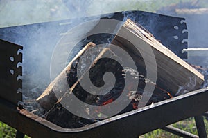 Barbeque fire