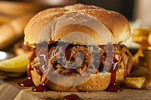 Barbeque Pulled Pork Sandwich