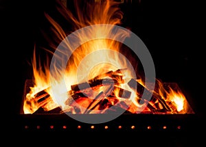 Fire for the barbeque