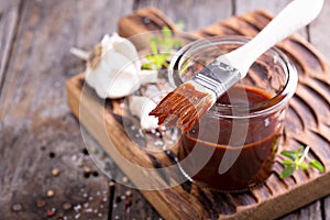 Barbeque sauce in a jar