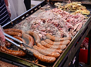 Barbeque sausages photo