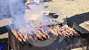 Barbeque at the Streetside stall in the morning