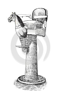 Barber chair barber tools design illustration.