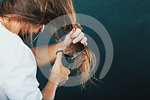 Barber cutting hair