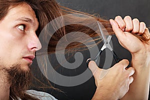 Barber cutting hair