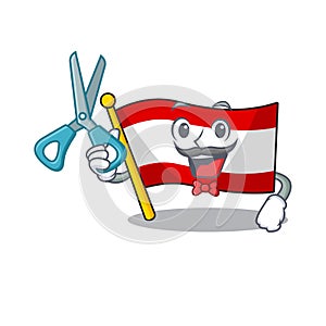 Barber flag austria isolated with the mascot