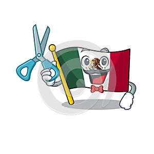 Barber flag mexico in the cartoon shape