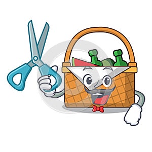Barber picnic basket character cartoon