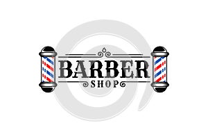 Barber pole logo design