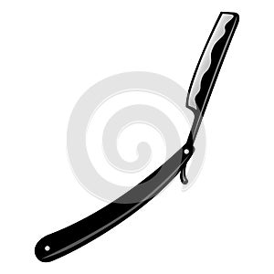 Barber Razor Blade Knife Vector Flat Design