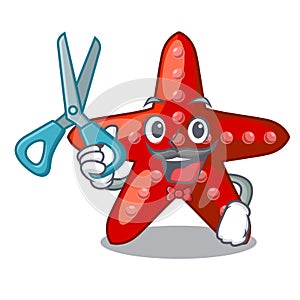 Barber red starfish isolated with the character